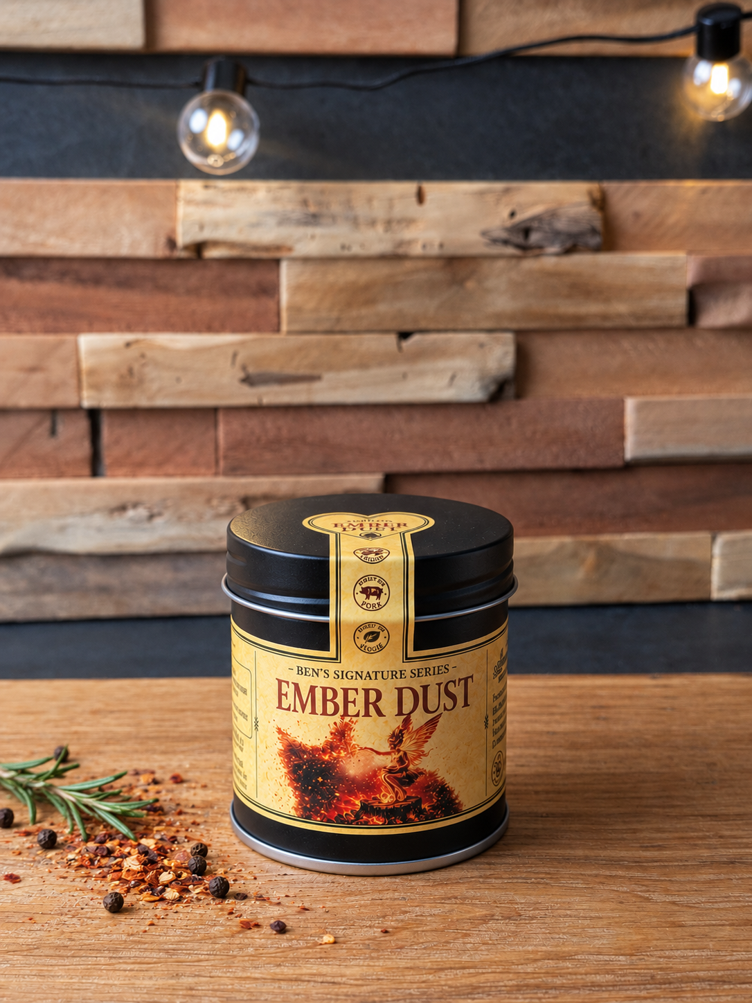 Ember Dust BBQ Rub von Ben’s eGGcellent BBQ in der 100-g-Dose – vielseitige Gewürzmischung für Geflügel, Schweinefleisch, Gemüse und Kartoffeln, würzig, leicht rauchig und mild scharf. Eine starke Alternative zu klassischen Magic-Dust-Rubs wie Ankerkraut Magic Dust für Grill, Pfanne, Ofen und Schmortopf.